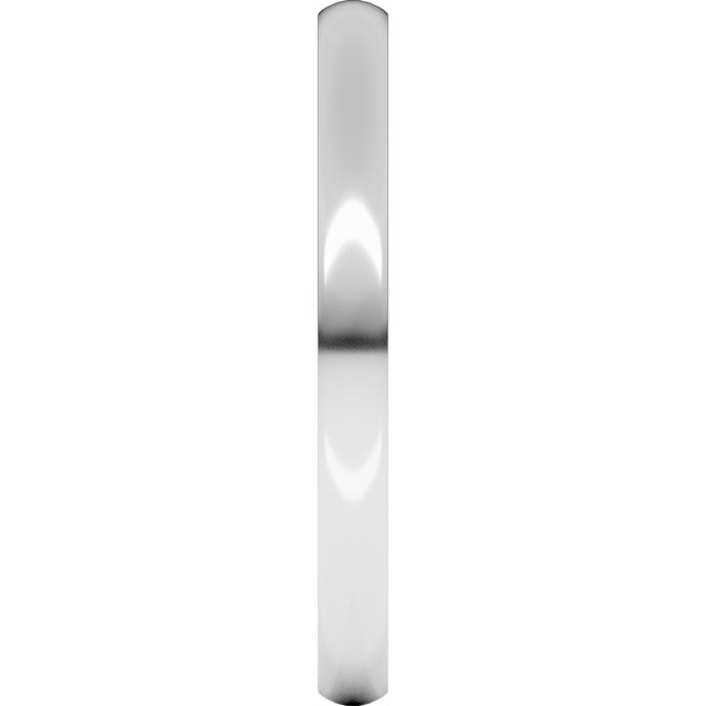14K White Gold 2 mm Lightweight Comfort-Fit Half Round Band Size 9 - Image 4