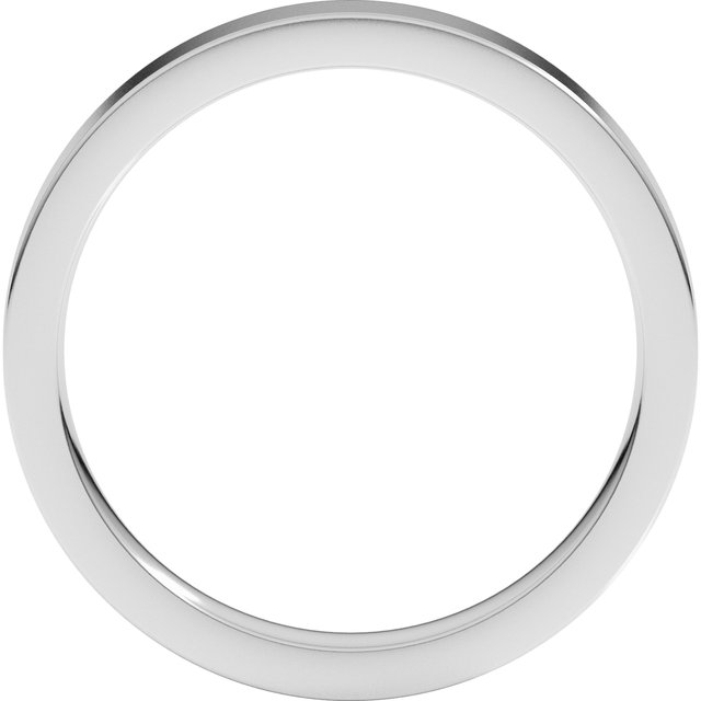 14K White Gold 3 mm Comfort-Fit Flat Band - Image 2