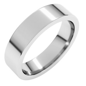 14K White Gold 5 mm Comfort-Fit Flat Band
