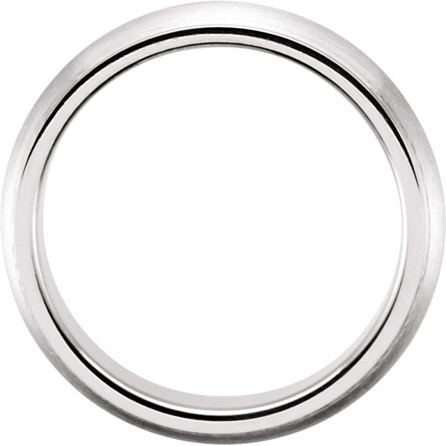 14K White Gold 5 mm Grooved Comfort-Fit Half Round Band Size 10 - Image 2