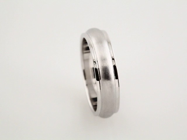 14K White Gold 5 mm Grooved Comfort-Fit Half Round Band Size 10 - Image 3