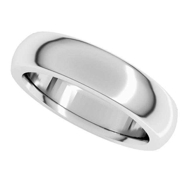 14K White Gold 5 mm Heavyweight Comfort-Fit Half Round Band Size 7.5 - Image 5