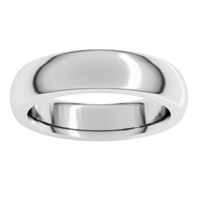 14K White Gold 5 mm Heavyweight Comfort-Fit Half Round Band Size 7.5 - Image 3