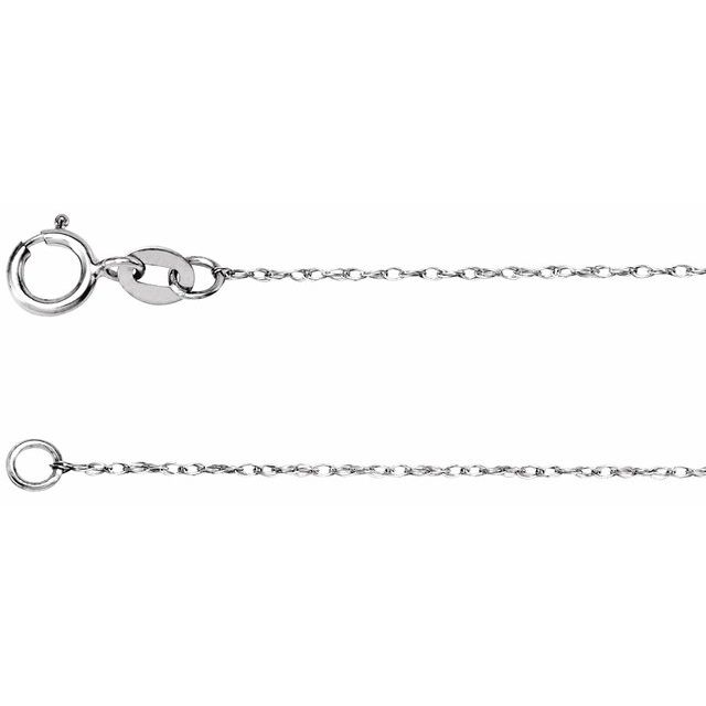 14K White Gold .75 mm Rope 24" Chain