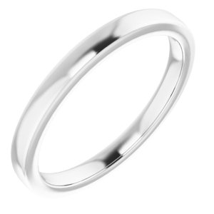 14K White Gold Band for 7.4 mm Round Ring