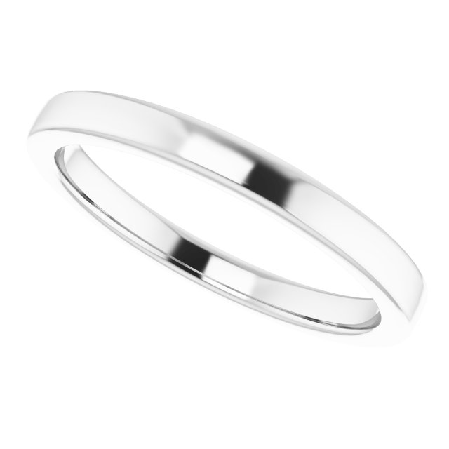 14K White Gold Band for 7.4 mm Round Ring - Image 5