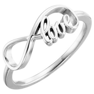 14K White Gold Love Infinity-Inspired Ring
