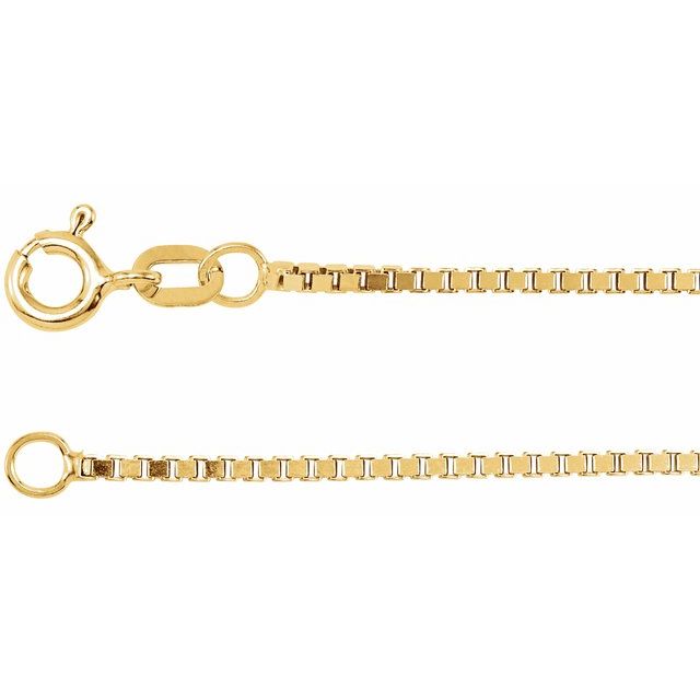 14K Yellow Gold 1.3 mm Diamond-Cut Box 16" Chain