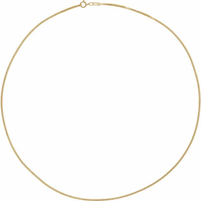 14K Yellow Gold 1.3 mm Diamond-Cut Box 16" Chain - Image 2