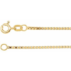 14K Yellow Gold 1.3 mm Diamond-Cut Box 18" Chain