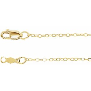 14K Yellow Gold 1.3 mm Flat Cable 18" Chain