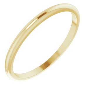 14K Yellow Gold 1.5 mm Half Round Band Size 9.5