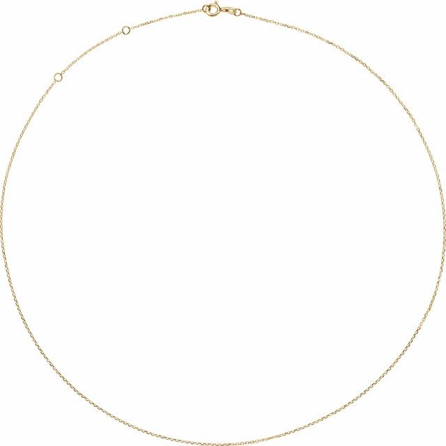 14K Yellow Gold 1 mm Adjustable Diamond-Cut Cable 16-18" Chain - Image 2