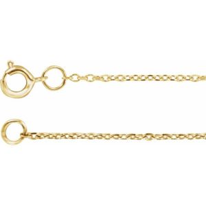 14K Yellow Gold 1 mm Adjustable Diamond-Cut Cable 16-18" Chain
