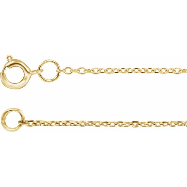 14K Yellow Gold 1 mm Adjustable Diamond-Cut Cable 16-18" Chain