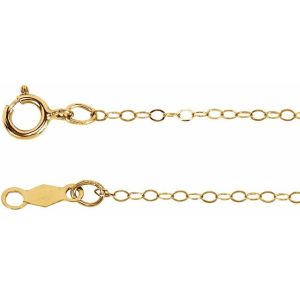 14K Yellow Gold 1 mm Flat Cable 16" Chain