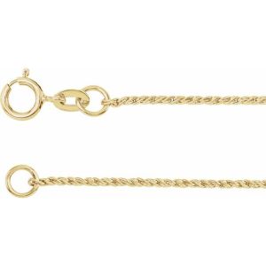 14K Yellow Gold 1 mm Twisted Wheat 24" Chain