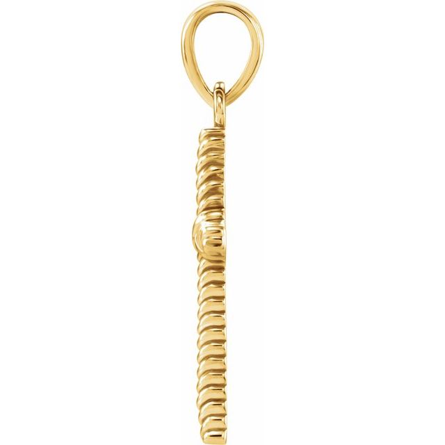 14K Yellow Gold 17.5x11.3 mm Rope Cross Pendant - Image 2