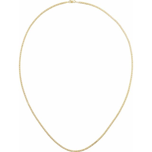 14K Yellow Gold 2.25 mm Curbed Anchor 18" Chain - Image 2