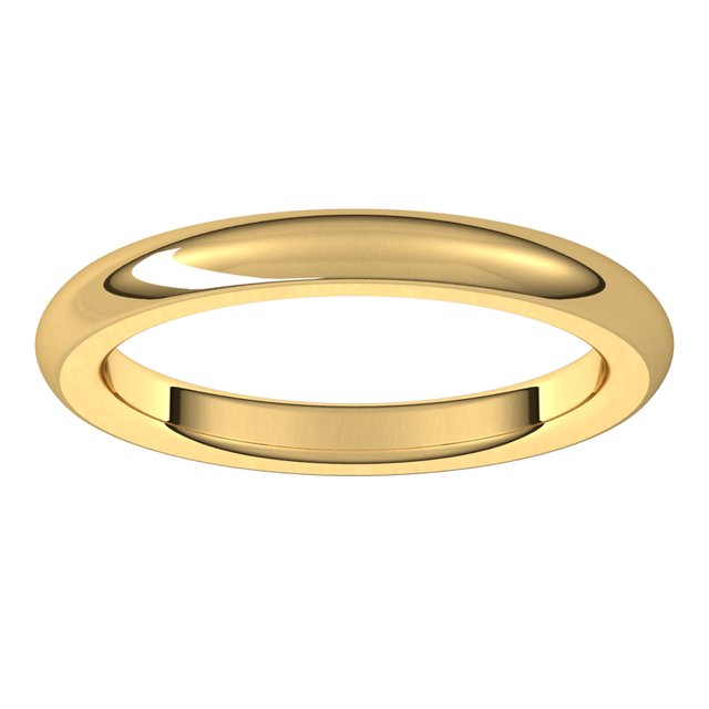 14K Yellow Gold 2.5 mm Heavyweight Comfort-Fit Half Round Band Size 6 - Image 3
