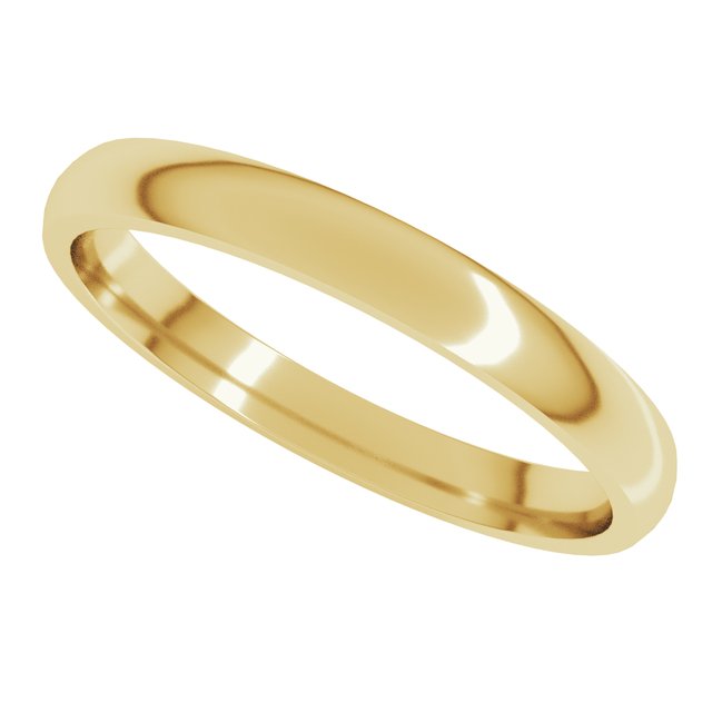 14K Yellow Gold 2.5 mm Lightweight Comfort-Fit Half Round Band Size 10 - Image 5