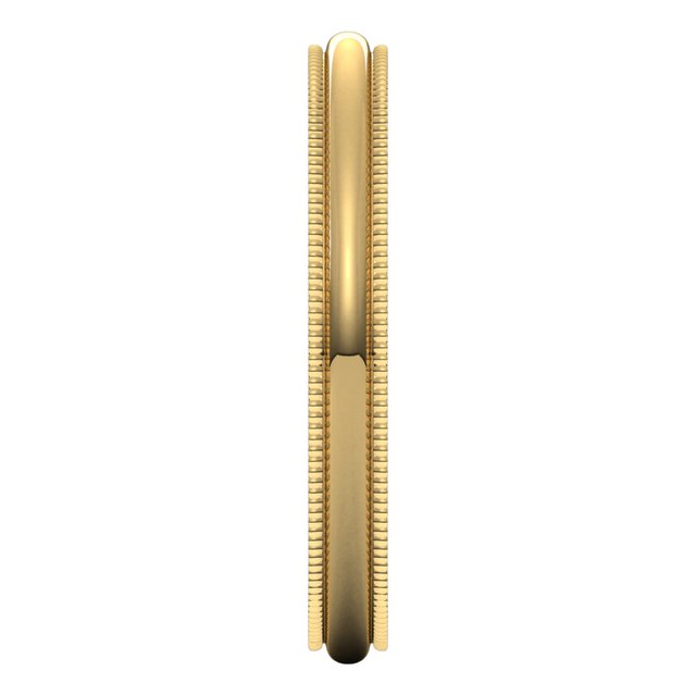14K Yellow Gold 2.5 mm Milgrain Half Round Band Size 7 - Image 4