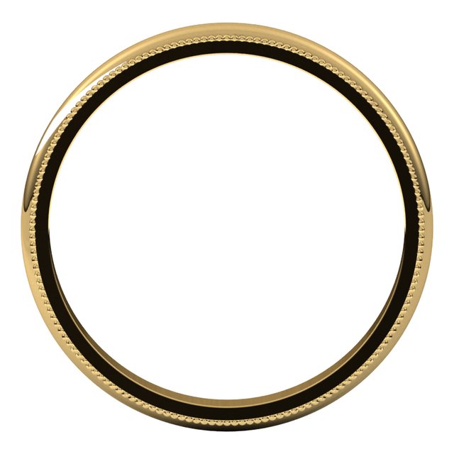 14K Yellow Gold 2.5 mm Milgrain Half Round Band Size 7 - Image 2