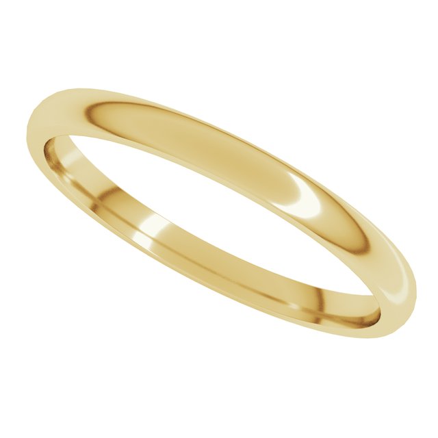 14K Yellow Gold 2 mm Lightweight Comfort-Fit Half Round Band Size 7.5 - Image 5