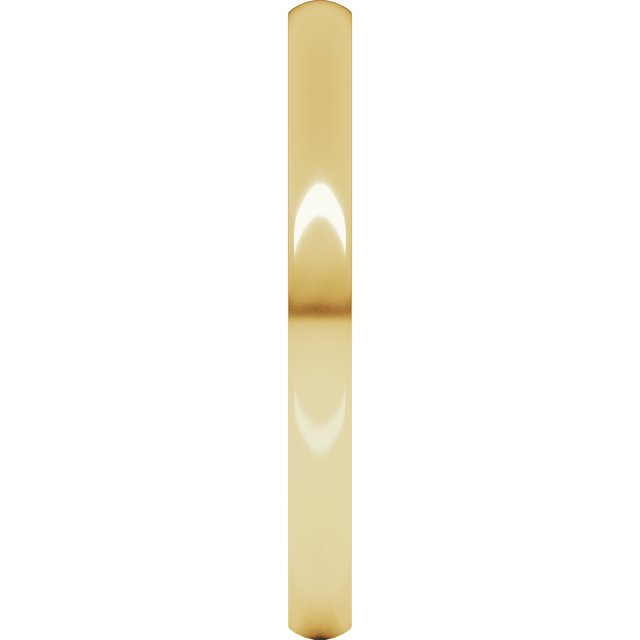 14K Yellow Gold 2 mm Lightweight Comfort-Fit Half Round Band Size 7.5 - Image 4