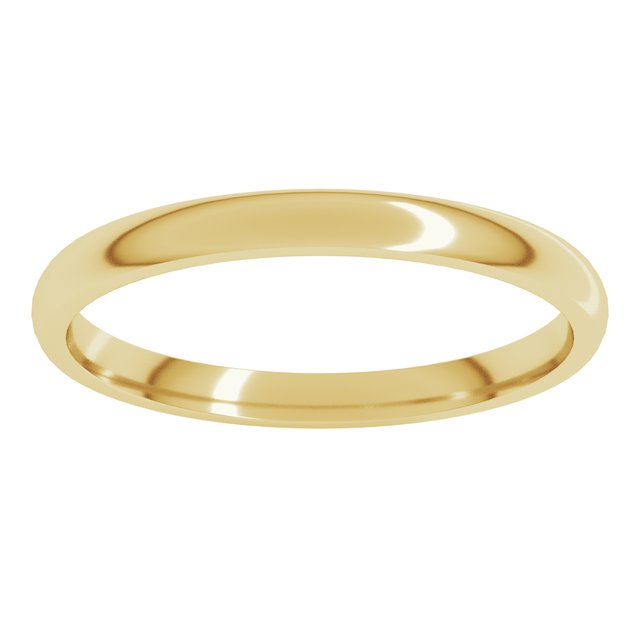14K Yellow Gold 2 mm Lightweight Comfort-Fit Half Round Band Size 7.5 - Image 3