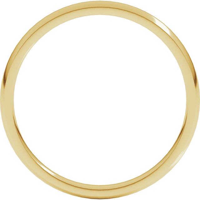 14K Yellow Gold 2 mm Lightweight Comfort-Fit Half Round Band Size 7.5 - Image 2