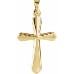 14K Yellow Gold 22.5x16 mm Cross Pendant