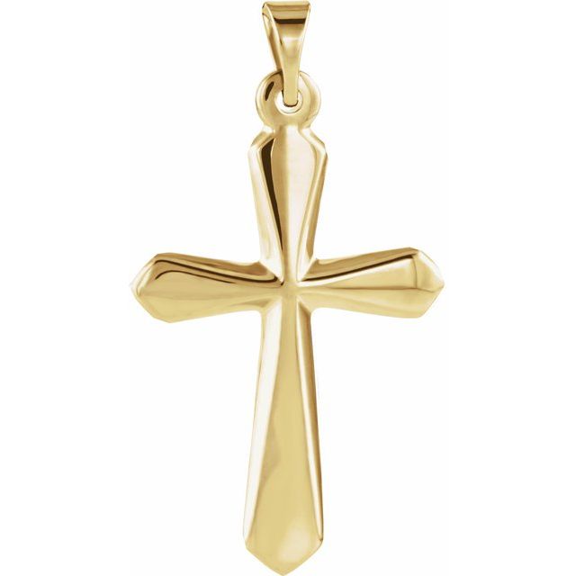 14K Yellow Gold 22.5x16 mm Cross Pendant