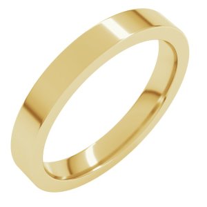 14K Yellow Gold 3 mm Comfort-Fit Flat Band