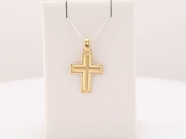 14K Yellow Gold 30x24 mm Cross Pendant - Image 3