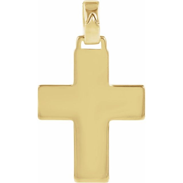14K Yellow Gold 30x24 mm Cross Pendant - Image 2