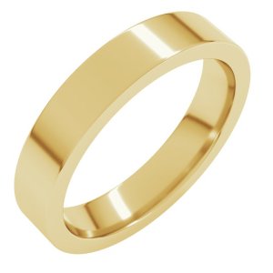 14K Yellow Gold 4 mm Comfort-Fit Flat Band
