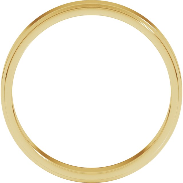 14K Yellow Gold 4 mm Stepped-Edge Flat Band Size 9 - Image 2