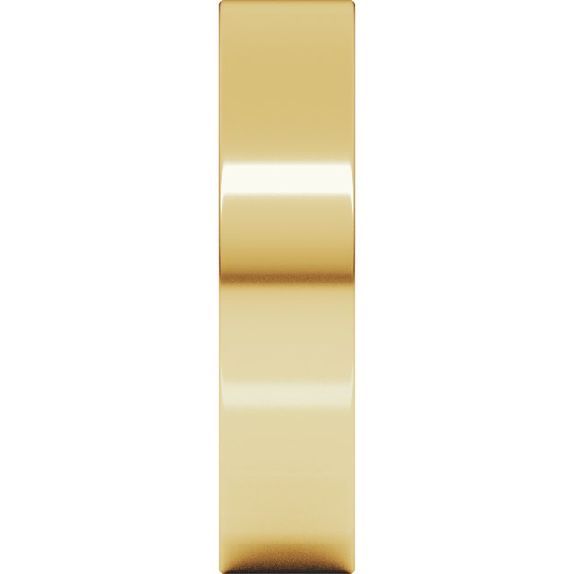 14K Yellow Gold 5 mm Comfort-Fit Flat Band Size 6 - Image 4