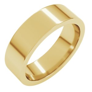 14K Yellow Gold 6 mm Comfort-Fit Flat Band Size 11.5