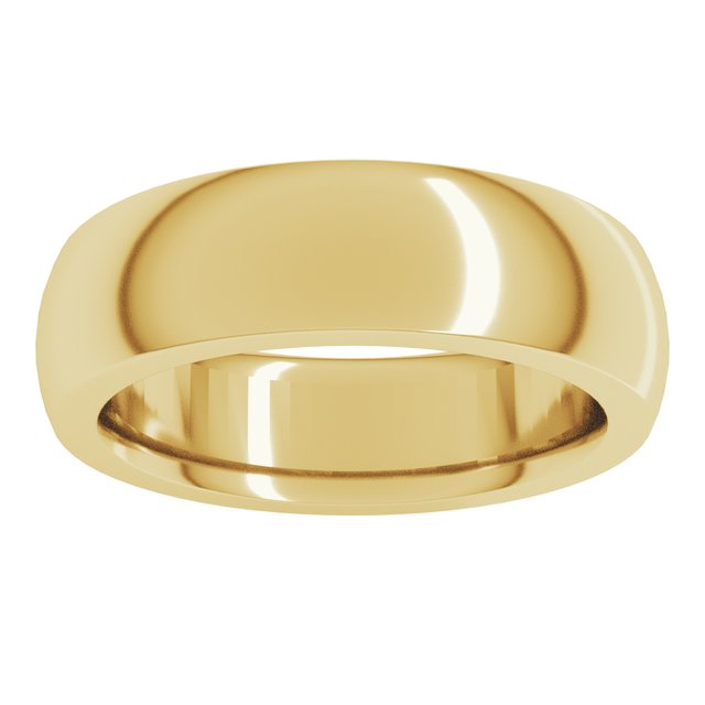 14K Yellow Gold 6 mm Heavyweight Comfort-Fit Half Round Band Size 10.5 - Image 3