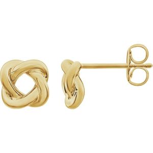 14K Yellow Gold 7x7 mm Knot Earrings