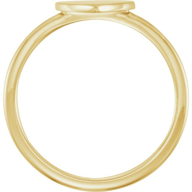 14K Yellow Gold Be Posh® Engravable Heart Signet Ring - Image 2