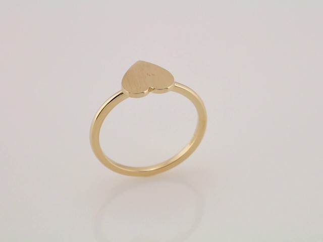 14K Yellow Gold Be Posh® Engravable Heart Signet Ring - Image 4
