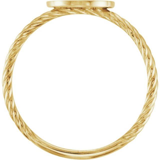 14K Yellow Gold Be Posh® Engravable Rope Signet Ring - Image 2