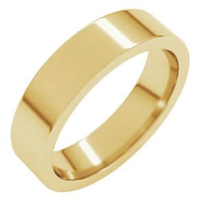 18K Yellow Gold 5 mm Comfort-Fit Flat Band Size 10