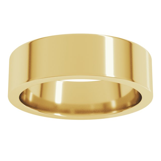 18K Yellow Gold 6 mm Comfort-Fit Flat Band Size 10 - Image 3