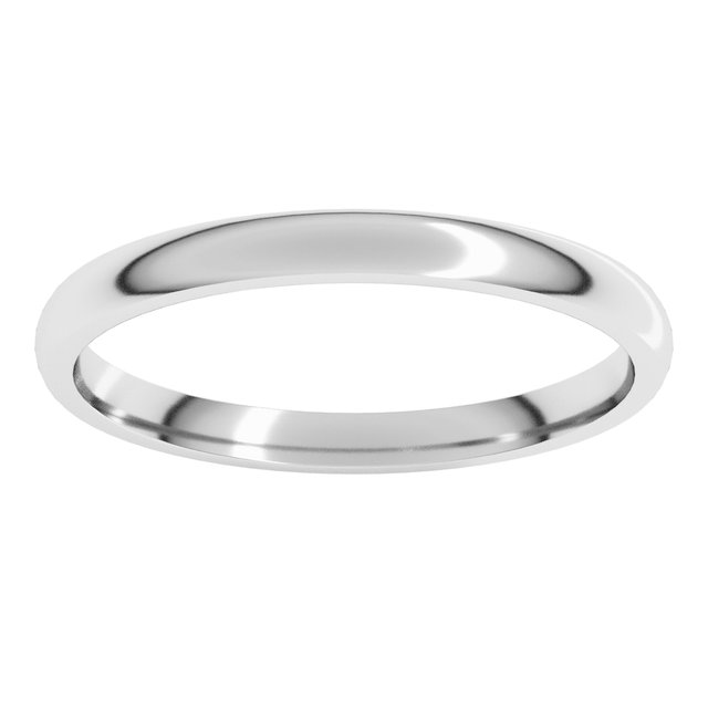 Platinum 2 mm Lightweight Comfort-Fit Half Round Band - Image 3