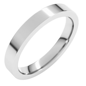 Platinum 3 mm Comfort-Fit Flat Band