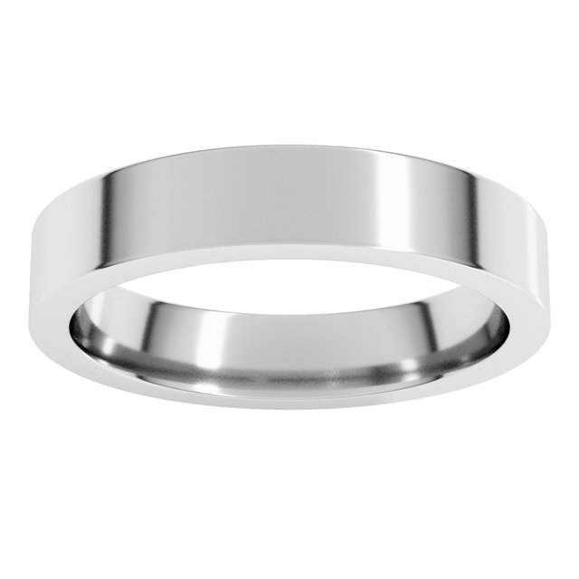 Platinum 4 mm Comfort-Fit Flat Band Size 8 - Image 3